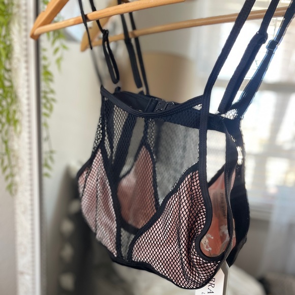 Black And Pink Mesh Overlay High Waisted Bikini Set Medium - Picture 8 of 15